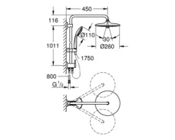 Duschsäule inkl. Umsteller GROHE Euphoria System 260 chrom 27421002