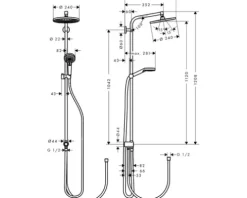 Duschsäule inkl. Umsteller hansgrohe Crometta S Showerpipe 240 1jet EcoSmart chrom 27270000