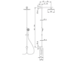 Duschsäule inkl. Umsteller Schulte Classic plus extra-flache Kopfbrause rund chrom D963031 02