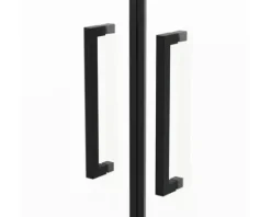 Duschtür in Nische mit Pendeltür Aurlane Black Calm 80 cm Profil schwarz Klarglas