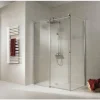Duschtür mit Seitenwand mit Gleittür/Schiebetür SCHULTE MasterClass ExpressPlus 120 x 80 cm Profil chrom Klarglas schmutzabweisende Glasbeschichtung Türanschlag links Seitenwandanschlag rechts
