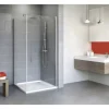 Duschtür mit Seitenwand mit Drehtür SCHULTE Alexa Style 2.0 ExpressPlus 80 x 80 cm Profil aluminium Klarglas schmutzabweisende Glasbeschichtung