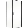 Duschtür mit Seitenwand mit Pendeltür SCHULTE TouraPlus ExpressPlus 80 x 80 cm Profil schwarz Klarglas schmutzabweisende Glasbeschichtung Türanschlag rechts