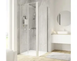 Duschtür mit Seitenwand SCHULTE Garant 2.0 90 x 90 cm Profilfarbe aluminium Klarglas