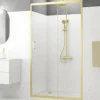Duschtür in Nische mit Gleittür/Schiebetür Aurlane Factory 120 x 200 cm Profil gold Klarglas Reversibel