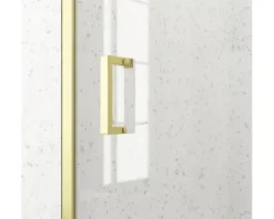 Duschtür in Nische mit Gleittür/Schiebetür Aurlane Factory 120 x 200 cm Profil gold Klarglas Reversibel
