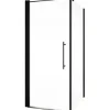 Duschtür mit Seitenwand mit Drehtür SCHULTE Alexa Style 2.0 ExpressPlus 80 x 80 cm Profil schwarz Klarglas schmutzabweisende Glasbeschichtung