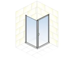 Duschtür mit Seitenwand mit Drehtür SCHULTE Alexa Style 2.0 ExpressPlus 80 x 80 cm Profil schwarz Klarglas schmutzabweisende Glasbeschichtung