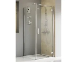 Duschtür mit Seitenwand mit Drehtür SCHULTE TouraPlus ExpressPlus 80 x 80 cm Profil chrom Klarglas schmutzabweisende Glasbeschichtung Türanschlag rechts Seitenwandanschlag links