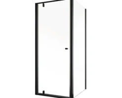 Duschtür mit Seitenwand mit SCHULTE Trend 2.0 ExpressPlus 90 x 90 cm Profil schwarz Klarglas Schmutzabweisende Glasbeschichtung Reversibel