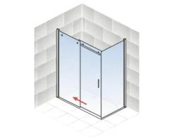 Duschtür mit Seitenwand SCHULTE Alexa Style 2.0 Black Style ExpressPlus 120 x 80 cm Profil schwarz Klarglas schmutzabweisende Glasbeschichtung Türanschlag links Seitenwandanschlag rechts