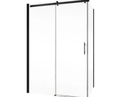 Duschtür mit Seitenwand SCHULTE Alexa Style 2.0 Black Style ExpressPlus 120 x 80 cm Profil schwarz Klarglas schmutzabweisende Glasbeschichtung Türanschlag links Seitenwandanschlag rechts