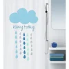 Duschvorhang spirella Cloud blau Textil 180 x 200 cm