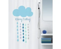 Duschvorhang spirella Cloud blau Textil 180 x 200 cm