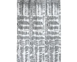 Duschvorhang spirella Connection Textil 180 x 200 cm weiß schwarz