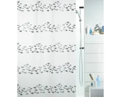 Duschvorhang spirella Shore silver 180 x 200 cm