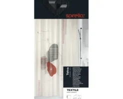 Duschvorhang spirella Teiva Textil 180 x 200 cm weiß/grau/braun