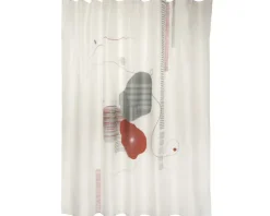 Duschvorhang spirella Teiva Textil 180 x 200 cm weiß/grau/braun