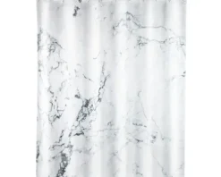Duschvorhang Wenko Onyx Polyester (PES) Textil 180 x 200 cm grau marmoriert