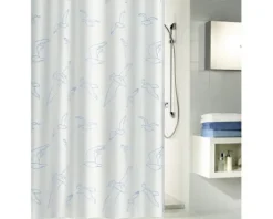 Duschvorhang Kleine Wolke Birdie weiß Textil 180 x 200 cm
