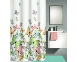 Duschvorhang Kleine Wolke Butterflies multicolor Textil 180 x 200 cm