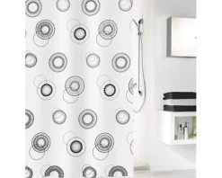 Duschvorhang Kleine Wolke Luna schwarz/weiß Textil 180 x 200 cm