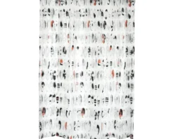 Duschvorhang MSV Graphic Design PEVA 180 x 200 cm rot schwarz transparent