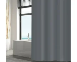 Duschvorhang MSV ROMANA 180 x 180 cm dunkelgrau 149510