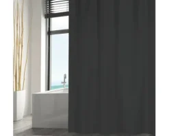 Duschvorhang MSV Textil 180 x 200 cm schwarz
