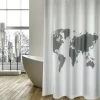 Duschvorhang MSV World Textil 180 x 200 cm weiß/grau