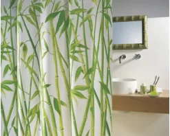 Duschvorhang spirella Bambus Textil 120 x 200 cm