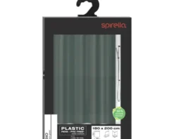 Duschvorhang spirella BIO 180 x 200 cm dunkelgrün 10.21663