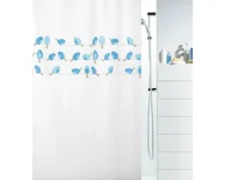 Duschvorhang spirella Birdy Blue 180 x 200 cm