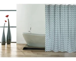 Duschvorhang spirella Deep Forrest Textil 180 x 200 cm weiß/blau/grün