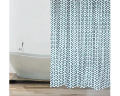Duschvorhang spirella Deep Forrest Textil 180 x 200 cm weiß/blau/grün