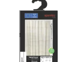 Duschvorhang spirella GIULIO Textil 180 x 200 cm travertin