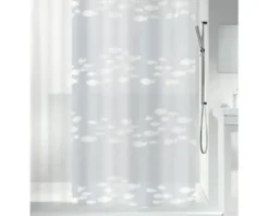 Duschvorhang spirella SARDAIGNE 180 x 200 cm grau weiß 10.23292