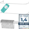 Duschvorhangstange L Form & Duschstange U Form 4 in 1 System inkl. 12 Ringe - Stabile Winkelstange Duschvorhang ohne Deckenhalterung - Duschstange Ecke Rostfrei - Duschvorhangstange Badewanne & Dusche