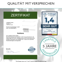 Duschvorhangstange L Form & Duschstange U Form 4 in 1 System inkl. 12 Ringe - Stabile Winkelstange Duschvorhang ohne Deckenhalterung - Duschstange Ecke Rostfrei - Duschvorhangstange Badewanne & Dusche