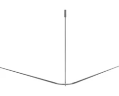 Duschvorhangstange Burschberg L-Form inkl. Deckenstütze Ø 10 mm 100 x 100 cm edelstahl gebürstet matt
