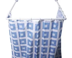 Duschvorhangstange MSV 80x80 cm Ø 25 mm aluminium weiß