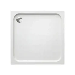 Duschwanne Set Schulte Adria 90x90/3 cm weiß mit Fußgestell und Ablauf chrom