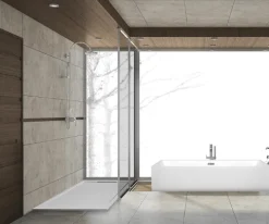 Duschwanne 135x90 cm BLANCO Vulcano Line SLIM Aus Harz und Marmorpulver Mit Seitengitter AUS MARMORHARZ - FRASCIO