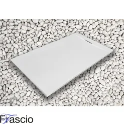 Duschwanne 120X90 cm Weiß Vulcano Line PLUS Aus Harz und Marmorpulver Mit Seitengitter AUS MARMORESINA - FRASCIO