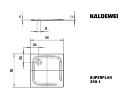 Duschwanne KALDEWEI SUPERPLAN CLASSIC 390-1 90 x 90 x 3.2 cm alpinweiß glänzend 446900010001