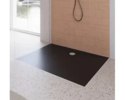 Duschwanne KALDEWEI SUPERPLAN ZERO Secure Plus 1552-5 80 x 120 x 3.7 cm schwarz vollflächige Antirutschbeschichtung mit extraflachen Wannenträger matt mit extraflachen Wannenträger 355247982676