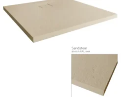 Duschwanne Mineralguss BREUER Modern Line Steinoptik Sandstein 90 x 90 cm