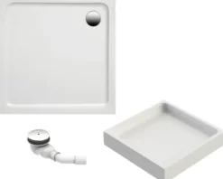 Duschwannen Komplettset OTTOFOND Mambu 80 x 80 x 3 cm weiß glänzend glatt 900813