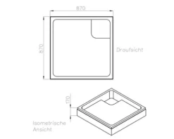 Duschwannen Komplettset OTTOFOND 90 x 90 x 18 cm weiß glänzend 941611