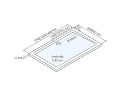 Duschwannen Komplettset SCHULTE ExpressPlus 90 x 100 x 3.5 cm alpinweiß glatt EP212910 04